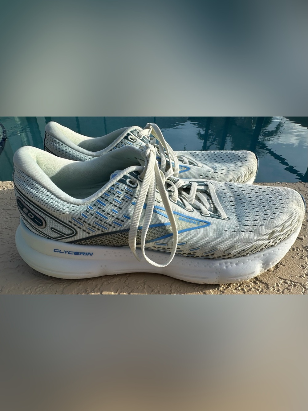 Brooks Glycerin GTS 20 Blue Glass/Marina/Legion Running Shoes Size 11 Clean